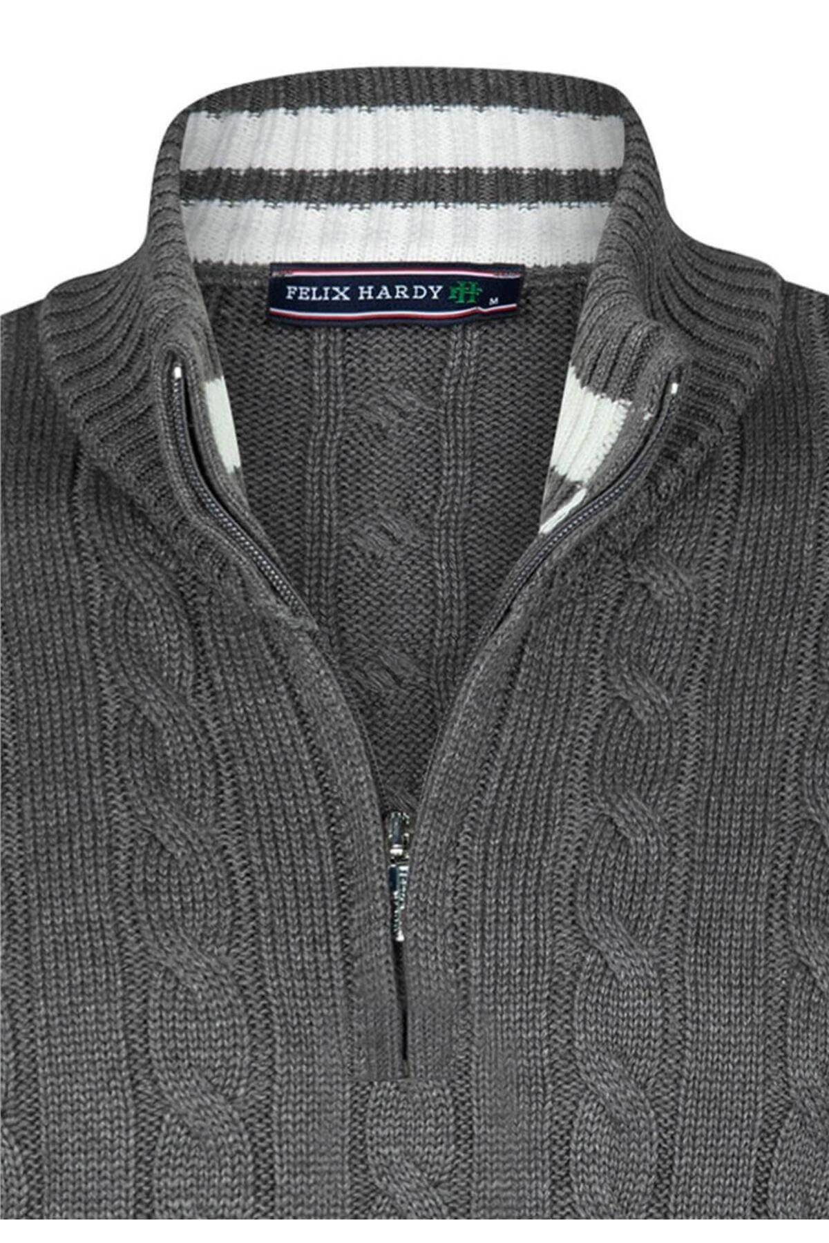 Felix Hardy-Men's Knitted Pattern Half Zipper Sweater 2