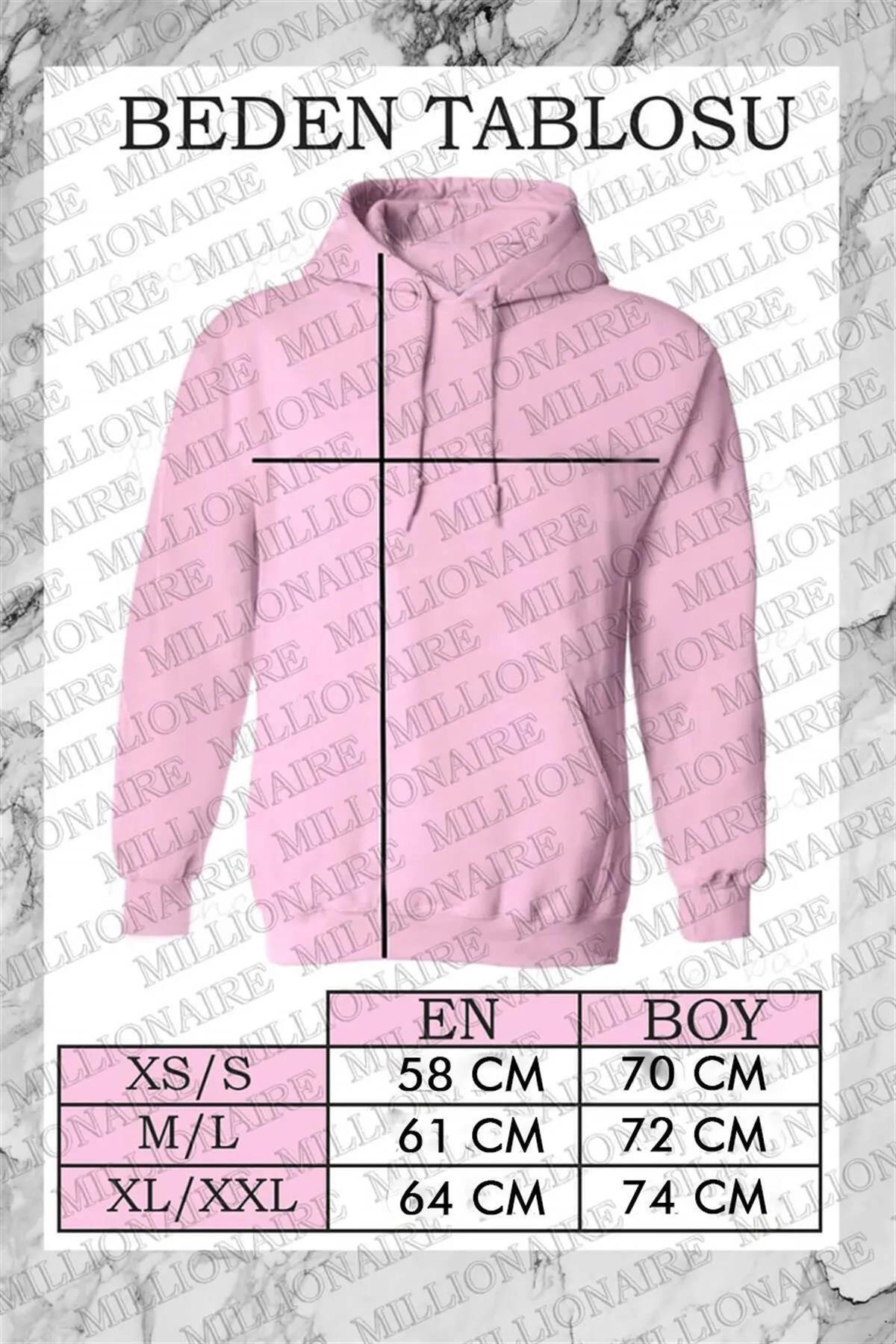 Millionaire  Kadın Pembe Basic 0 Sıfır Yaka Baskısız Düz Oversize Salaş Bol Kesim Polar Sweatshirt - Görsel 4