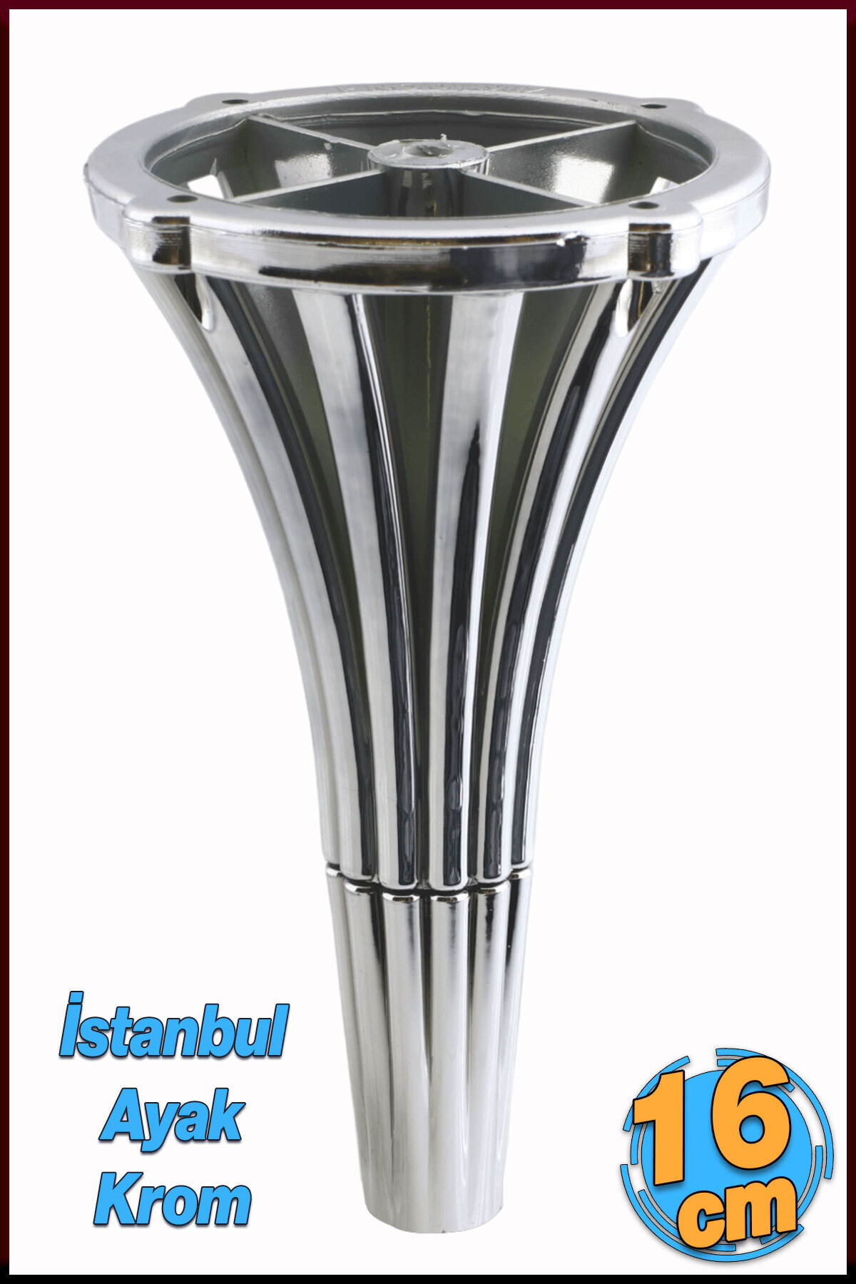Badem10 Istanbul 16 Cm Cromat Consolă Mobilier Canapea Fotoliu Unitate Tv Picior De Bază Picior De Masă De Cafea Picior - One Size