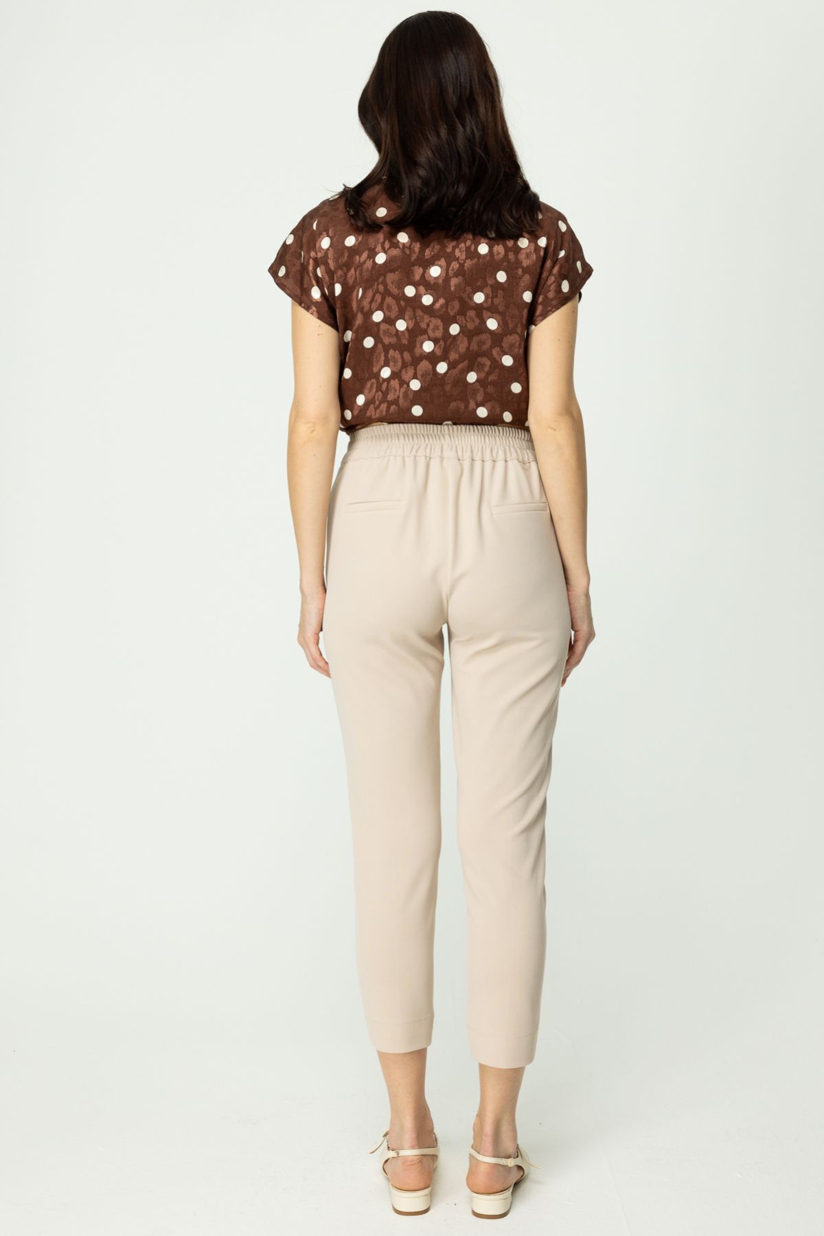 ON-Lace-Up Trousers with Turned Front and Elastic Waist 5