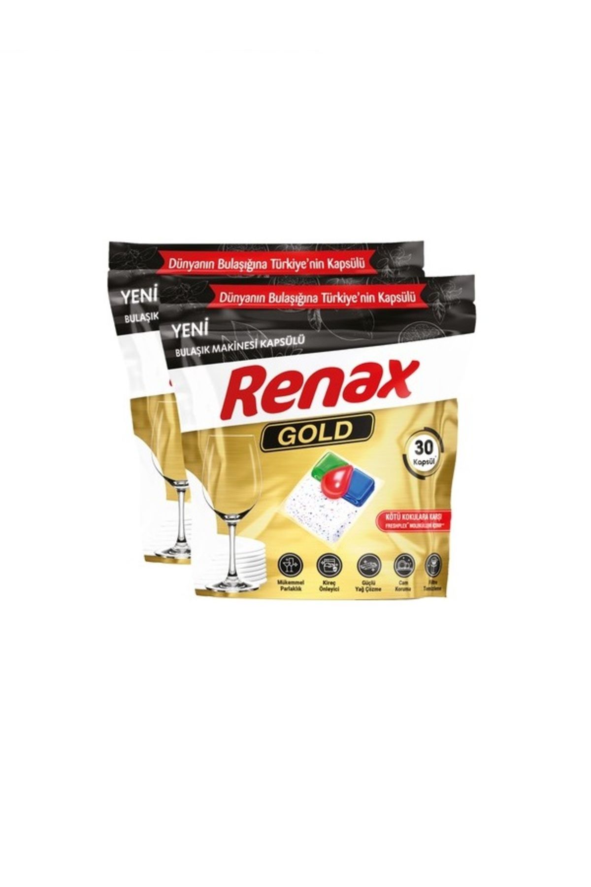 RENAX GOLD BULAŞIK MAKİNE KAPSÜLÜ 60' LI (2x30 ADET)