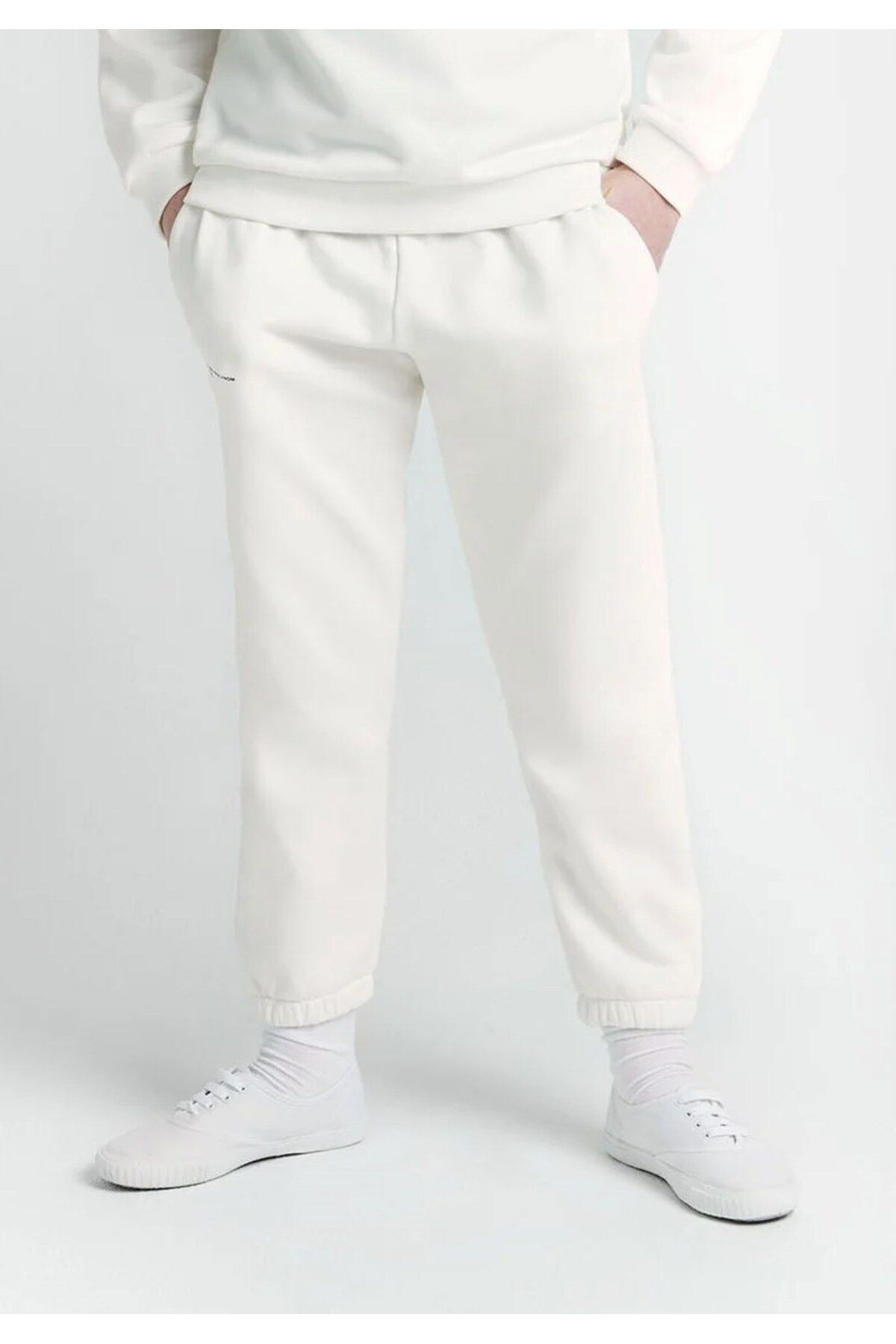 The Champ Clothing-Elastic Waist Cotton Nature Concept Regular Fit Jogger White Children's Tracksuit 1