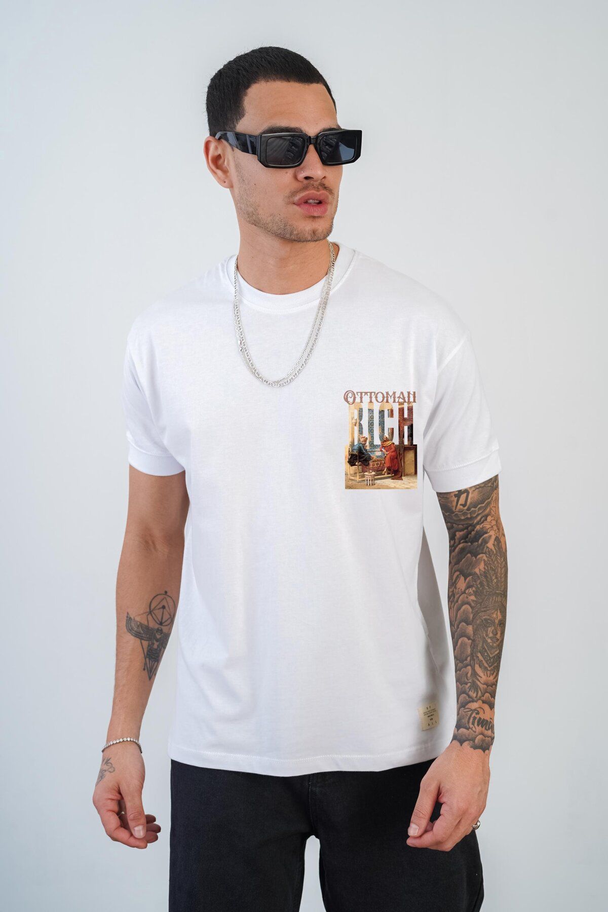 king brich-Tricou pentru bărbați slim cu imprimeu otoman Kingbrich 2