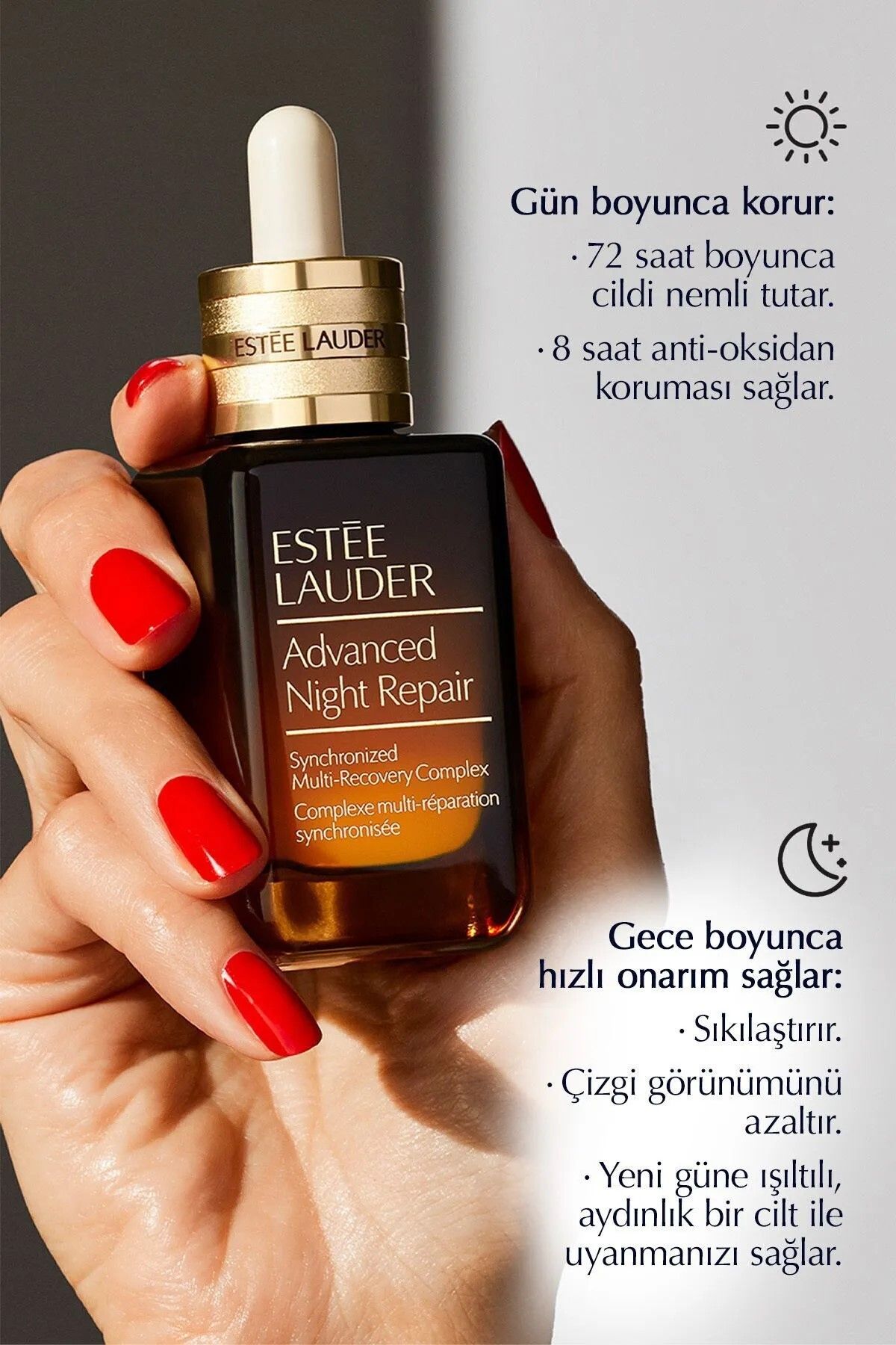 Estee Lauder Onarıcı Gece Rutini Cilt Bakım Seti - Serum 50ml, Temizleyici 30ml, Power Crème 15ml, Göz Kremi 5ml-4