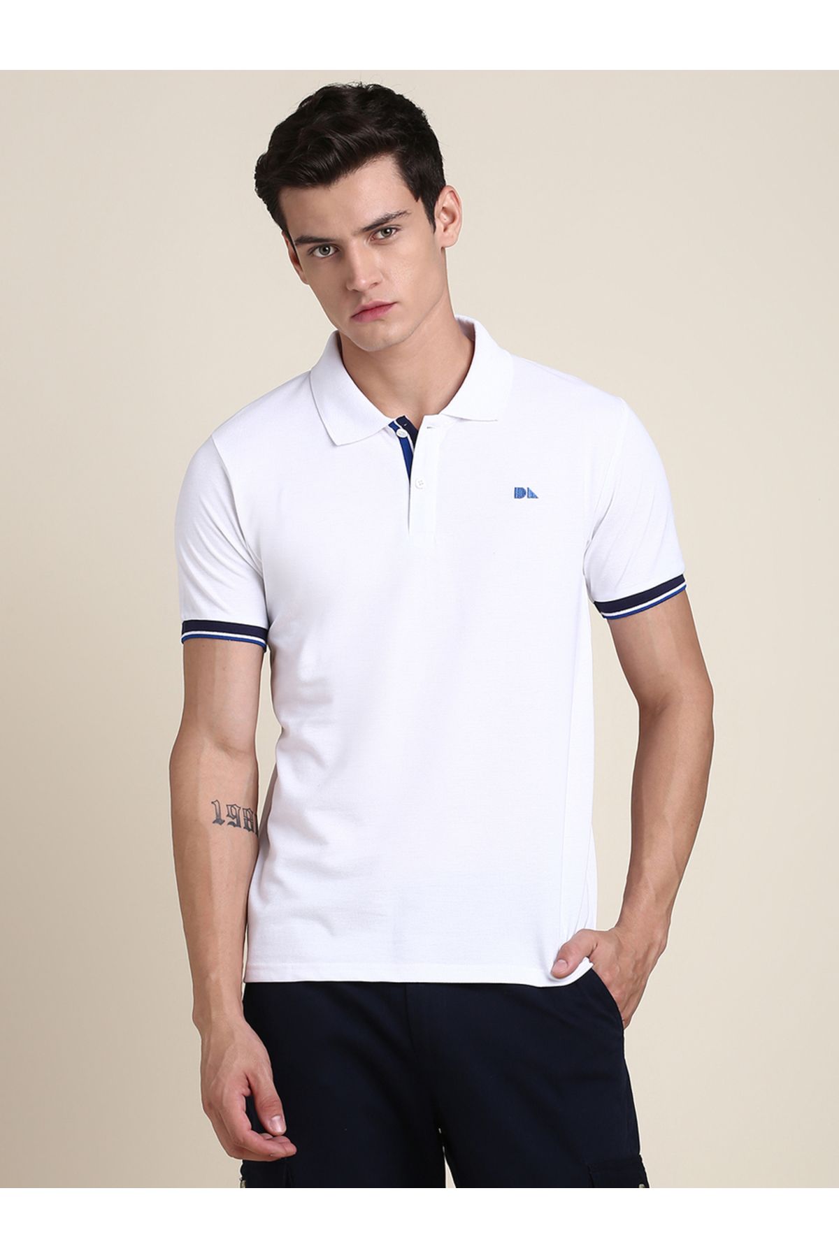 Dennis Lingo By Styli-Taping Detail Short Sleeves Slim Fit Polo 1