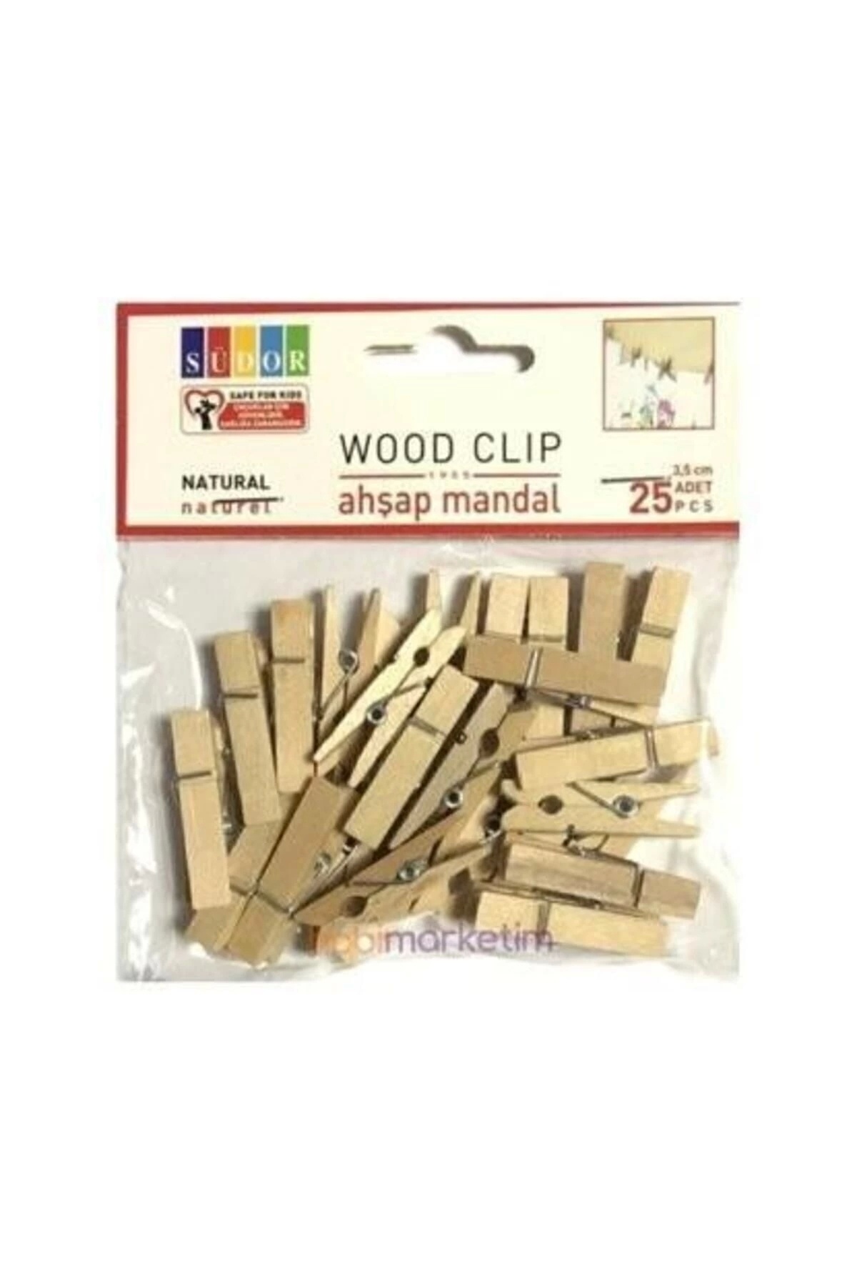 Südor Ahşap Mandal Büyük 3,5 Cm 20 Li Naturel --bs129