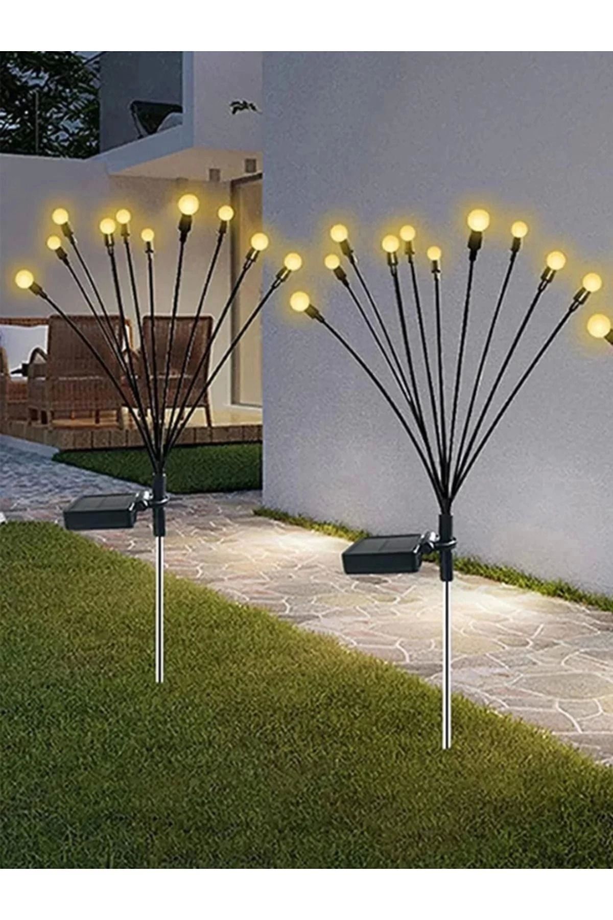 Unichrome 4 Adet 6 Led'li Güneş Enerjili Ateş Böceği Çiçek Lamba 24adet Led Işık