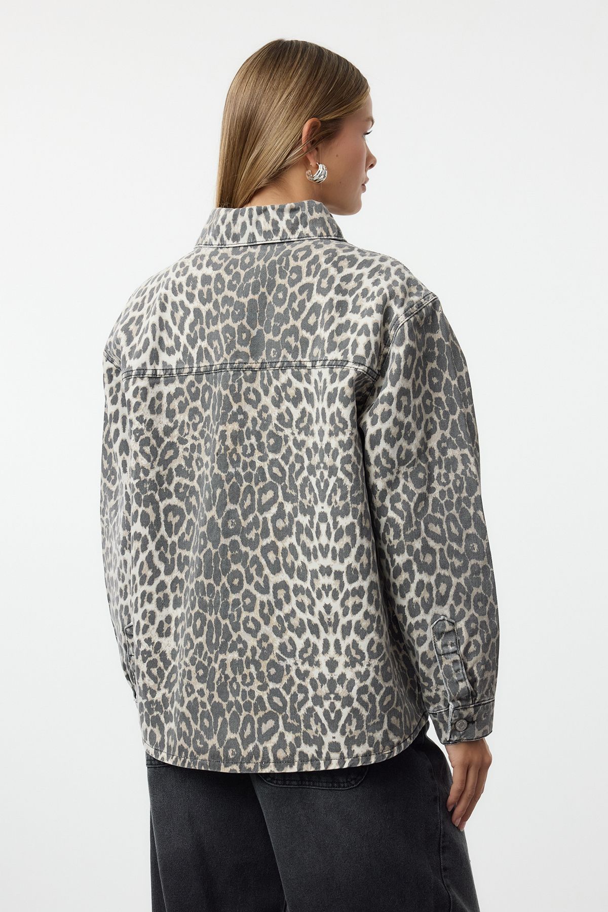 Trendyol Collection-Vícebarevná tkaná bunda se zvířecím leopardím vzorem TWOAW25BC00030 5