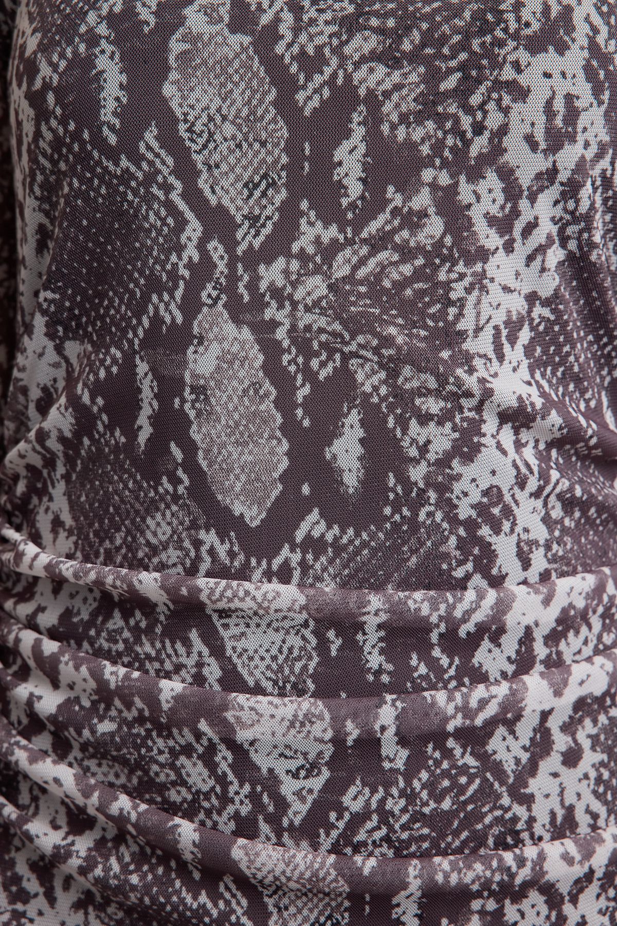 Trendyol Collection-Ελαστικό πλεκτό μάξι φόρεμα - Καφέ λεοπάρ στάμπα, εφαρμοστό σώμα TWOAW25EL00590 4