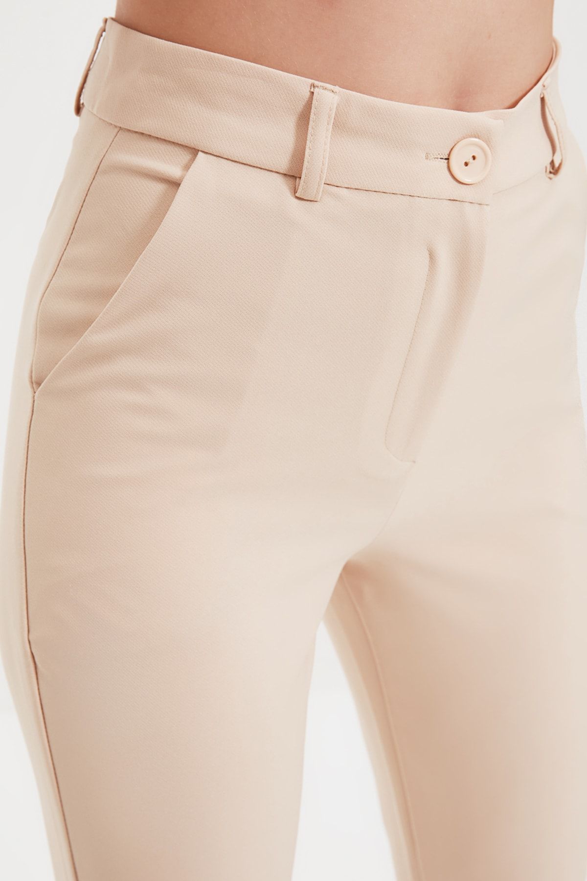 Trendyol Collection-TWOSS19ST0038 – Basic-Zigarettenhose in Steinfarbe – Webhose mit schmalem Bein 4