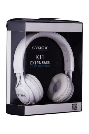 K11 Stereo Kablolu Ekstra Bass Kulaklık(BEYAZ) TYC00201492135