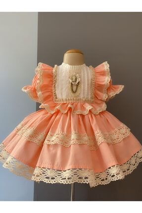 Somon Vintage Kız Dantelli Elbise 3700