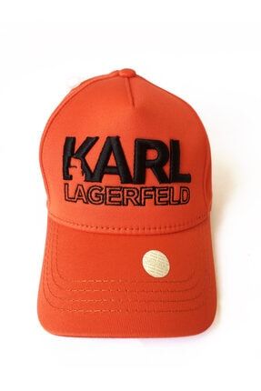 Turuncu Unisex Karl Lagerfeld Siyah Baskılı Şapka MSL000000246
