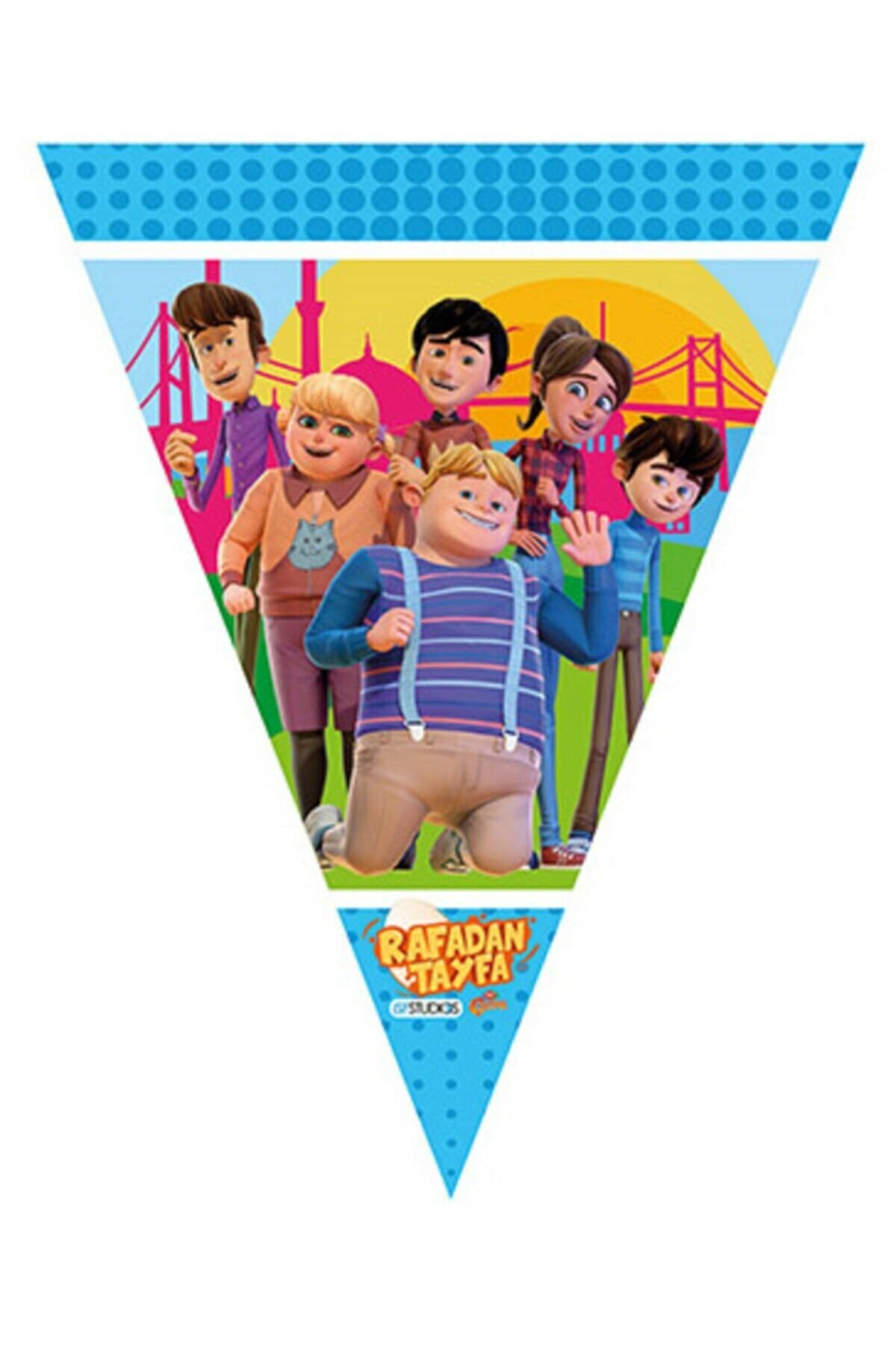 Parti dolabı Rafadan Tayfa Flama Bayrak Doğum Günü Süsü 3.2metre 11 Bayraklı