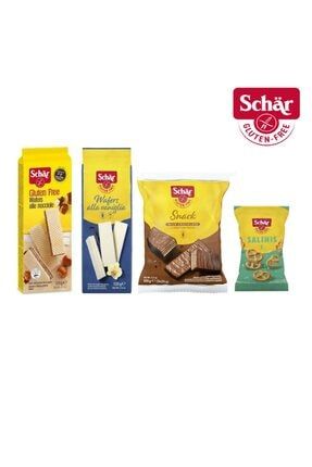 Glutensiz Atıştırmalık 4'lü Set Vanilyalı Fındıklı Ve Snack Gofret, Salinis Kraker Glutensiz Set UD-SCHAR-SET-5