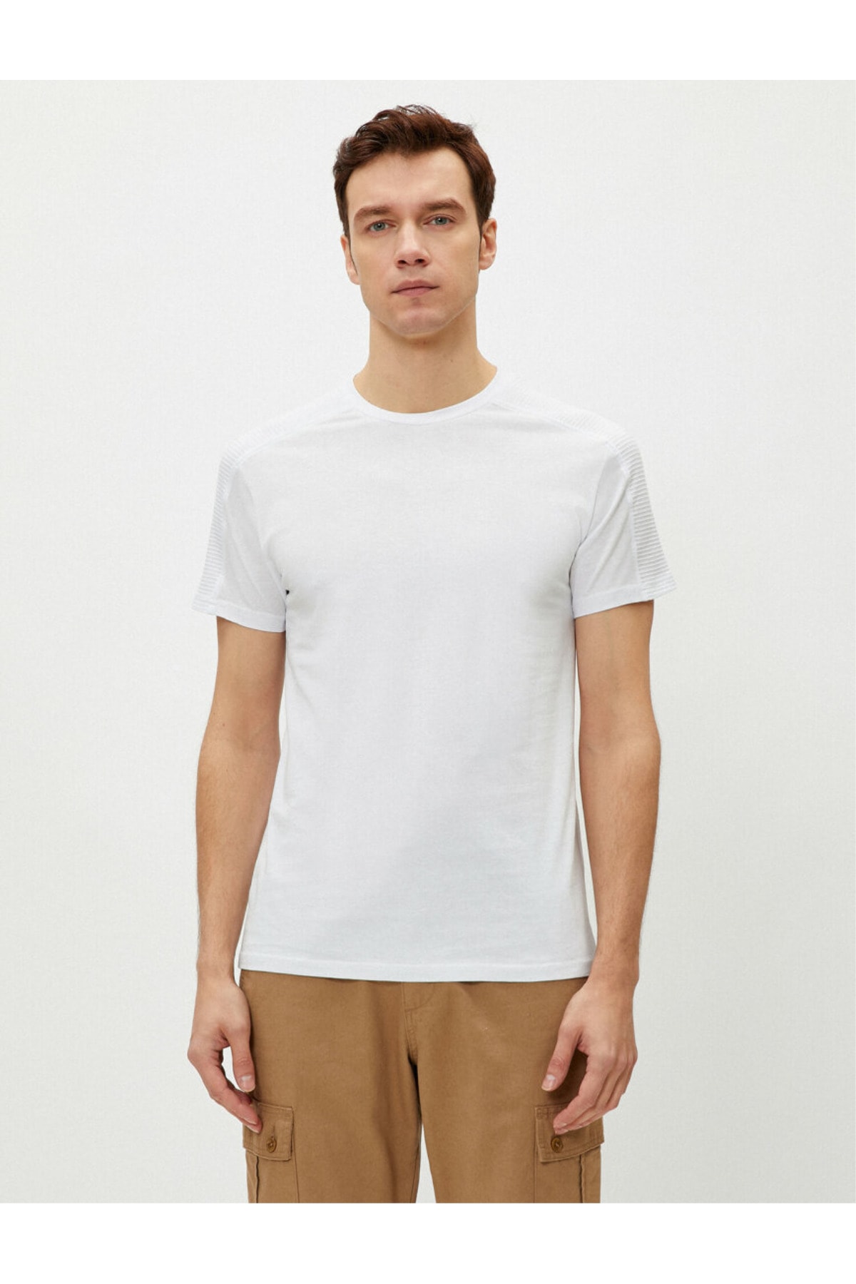 تیشرت مردانه سفید کوتون | 21YY59000189 اورجینال - تصویر 3
