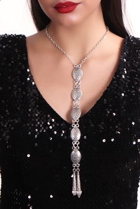 Kadın Antik Gümüş Kaplama Osmanlı Motifli Kolye LBKDNKLY8682712009049