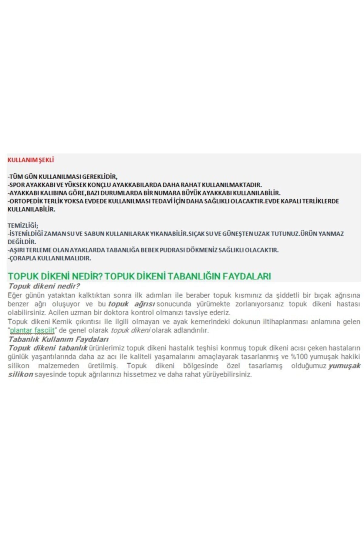 Tam Ortopedik Silikon Ayakkabı Bot Tabanlığı Asker Tabanlığı 5