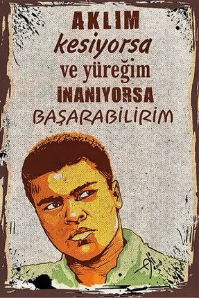 Muhammed Ali Retro Ahşap Poster atc420-713