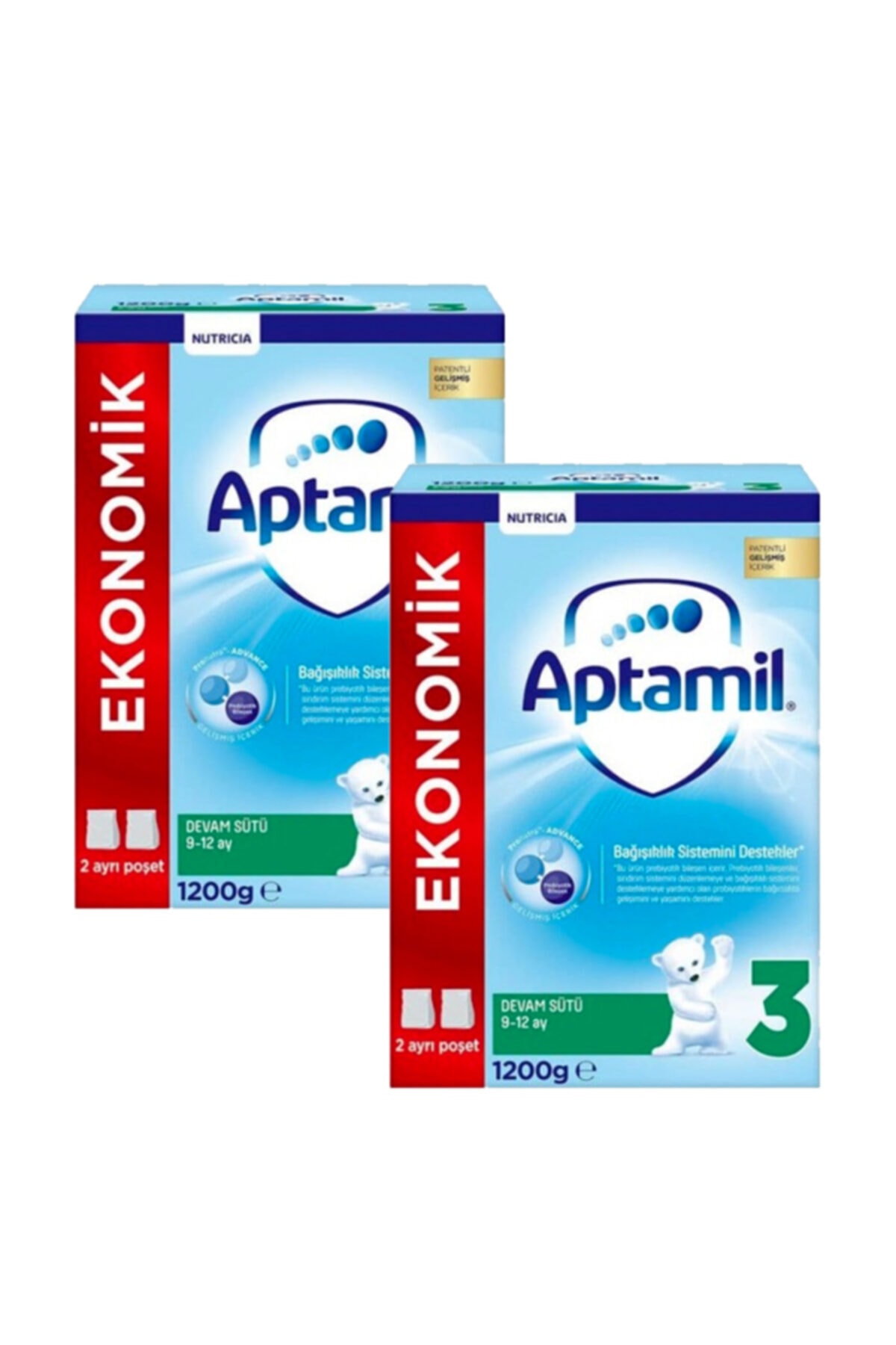 Aptamil 3 Devam Sütü Yeni Formül 1200 gr X 2 Adet