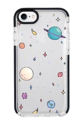 Iphone 7 Gezegenler Desenli Candy Bumper Silikonlu Telefon Kılıfı MC7CBTS16