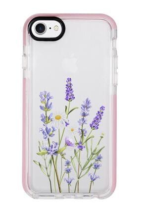 Iphone 7 Lavender Desenli Candy Bumper Silikonlu Telefon Kılıfı MC7CBTS31