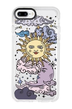 Iphone 7 Plus Güneş & Ay Desenli Candy Bumper Silikonlu Telefon Kılıfı MC7PCBTS29