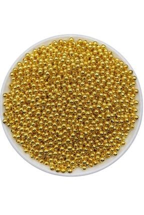 4mm Gold /altınsarısı Renk Ccb Metalize Metal Görünümlü Plastik Boncuk,takı Boncuğu (25gr,~750 Adet) 4CCBGOLD
