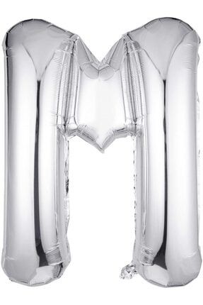 1 Metre Harf Folyo Balon Gümüş Renk M Harf 100cm 40inç AR1589G