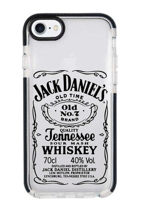 Iphone Se 2020 Siyah Kenarlı Anti Shock Jack Daniels Whiskey Desenli Telefon Kılıfı IPSELK-212