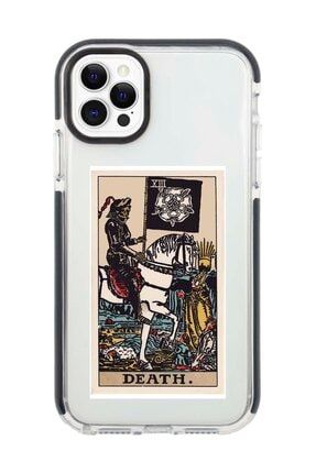 Iphone 11 Pro Max Siyah Kenarlı Anti Shock The Death Tarot Kartı Desenli Telefon Kılıfı IP11PLK-226