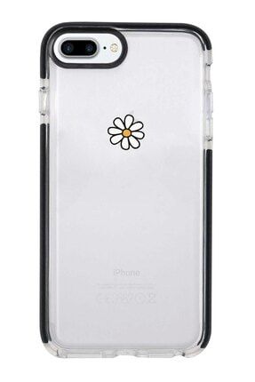 Iphone 7 Plus Siyah Kenarlı Anti Shock Papatya Desenli Telefon Kılıfı IP7PLK-038