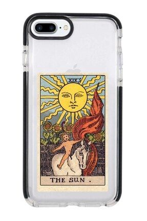 Iphone 8 Plus Siyah Kenarlı Anti Shock The Sun Tarot Desenli Telefon Kılıfı IP8PLK-136