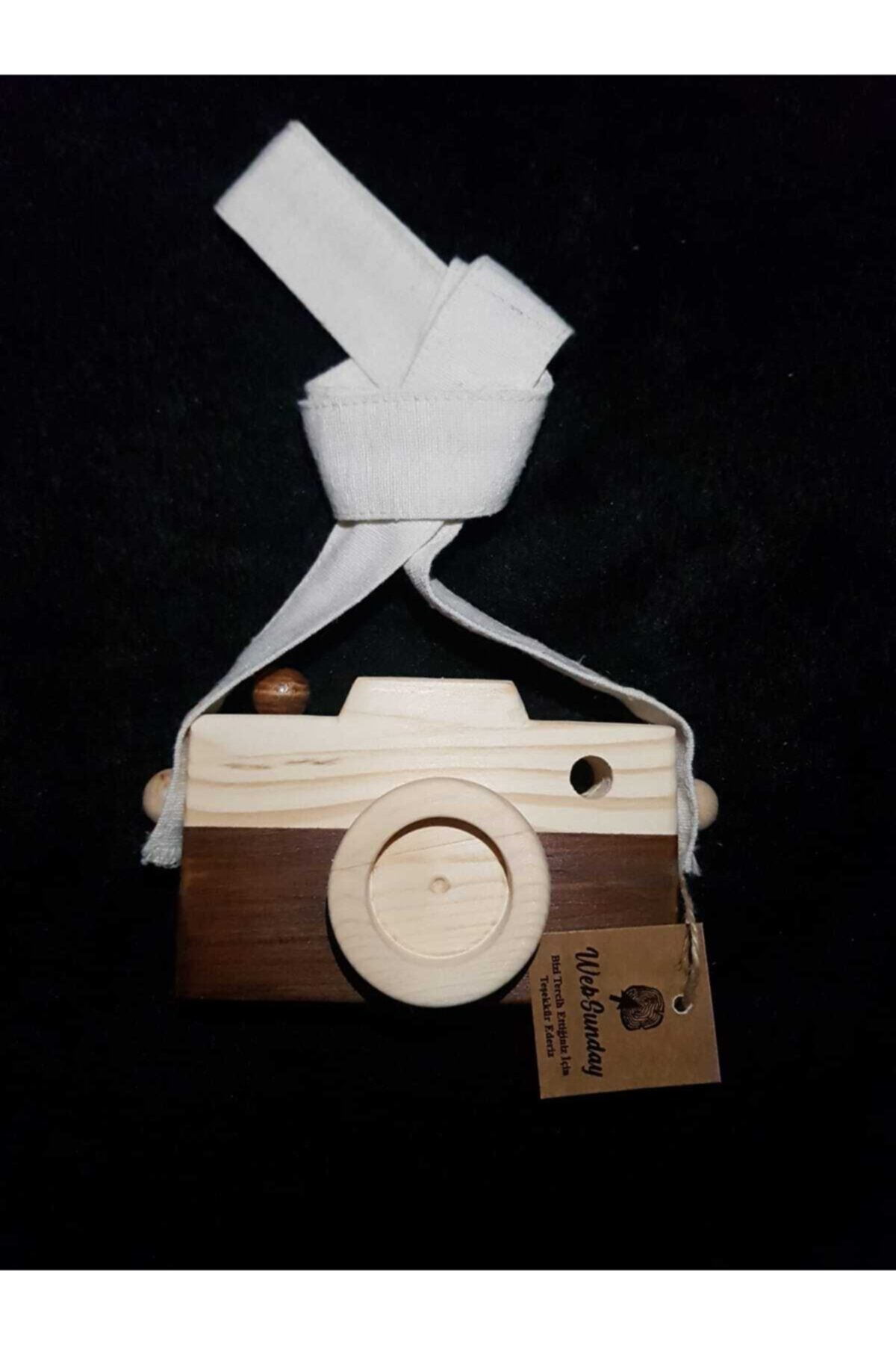 websunday Dekoratif Fotoğraf Makinesi, Bebek Çocuk Askılı Sahne Kamera, Sevimli Ahşap Oyuncak-kahverengi fotoğrafı 2 (önizleme)