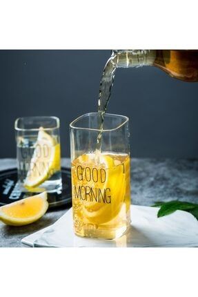 2 Adet Good Mornıng Dikdörtgen Isıya Dayanıklı Trend Meyve Suyu Bardağı vip3001