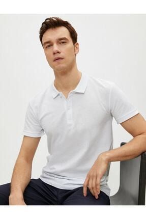 Erkek Beyaz Polo Yaka T-Shirt 1YAM12133LK