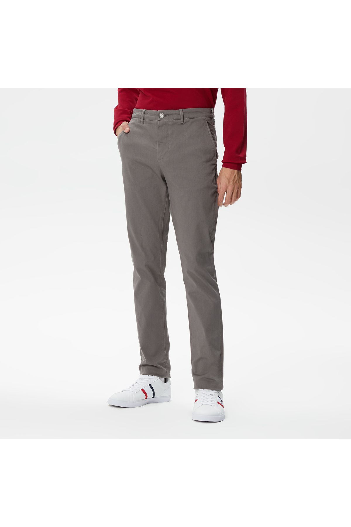 شلوار خاکستری مردانه باریک اورجینال Lacoste