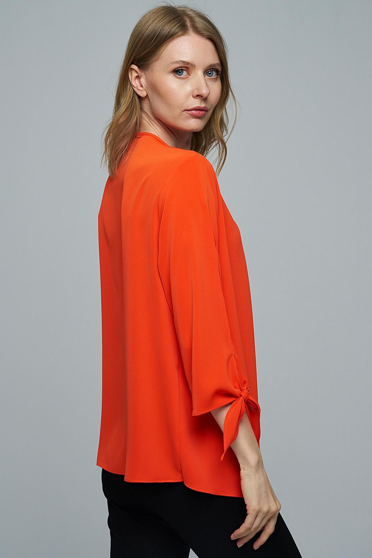 Journey-Blouse-O Neck, Front Pleat Detail, Sleeve Tie 6