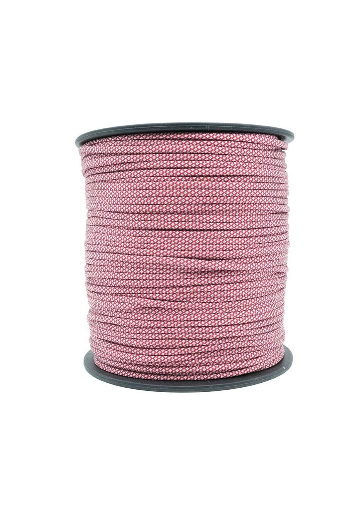 PARACORD-Rope 4 mm Claret Red White Patterned No:99 10 Meters 1