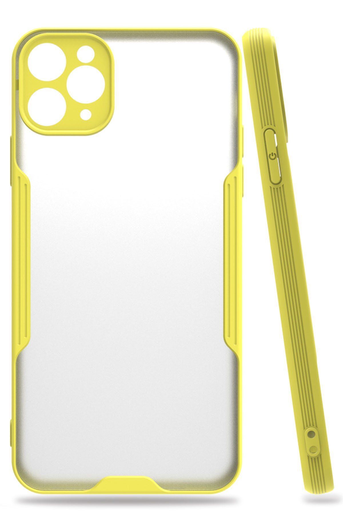 NewFace iPhone 11 Pro Kılıf Platin Silikon - Sarı MRAYD