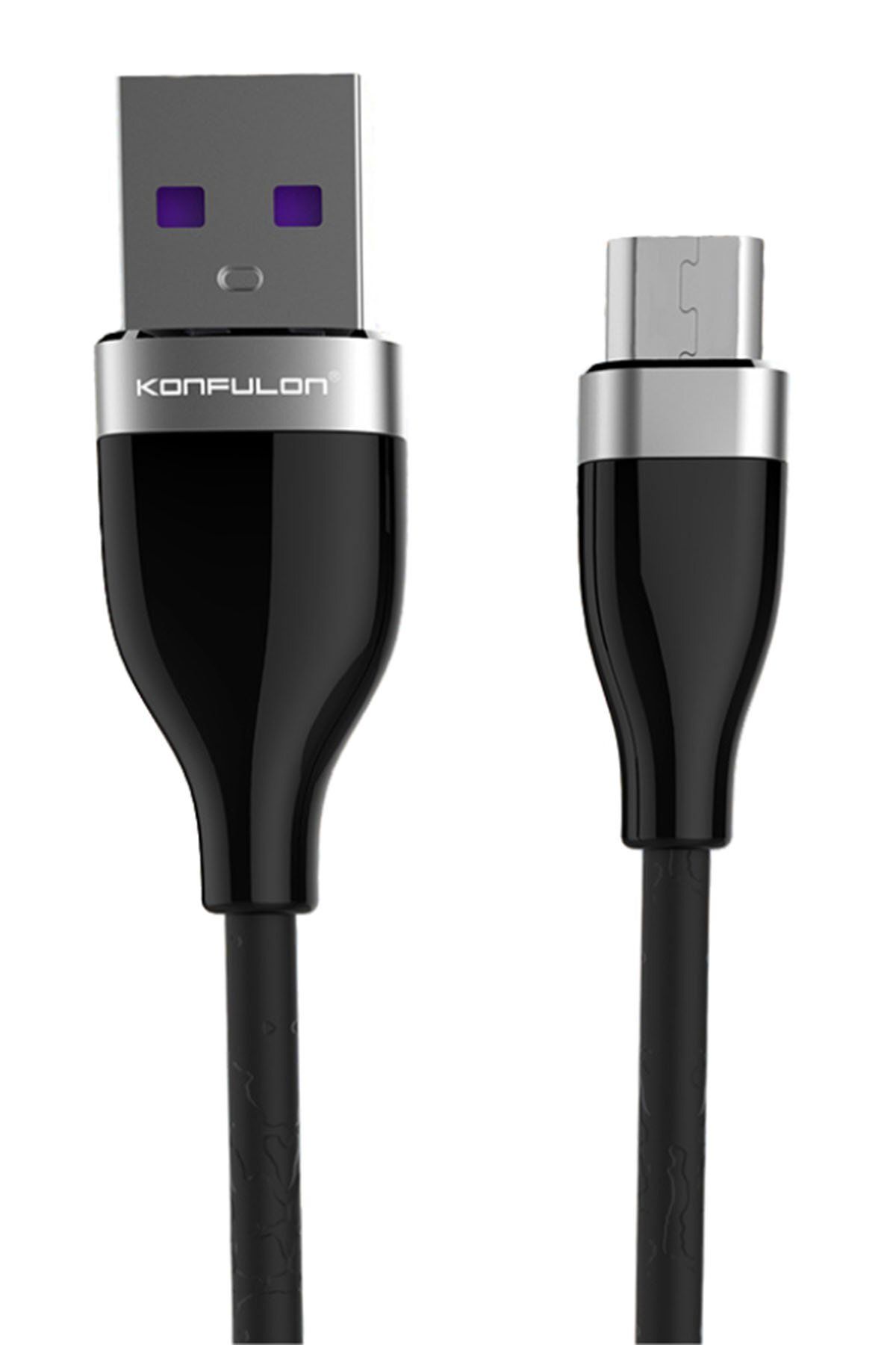 Konfulon S82 Seramik Uçlu Micro USB Kablo 1M 3.1A - Siyah ZRNET