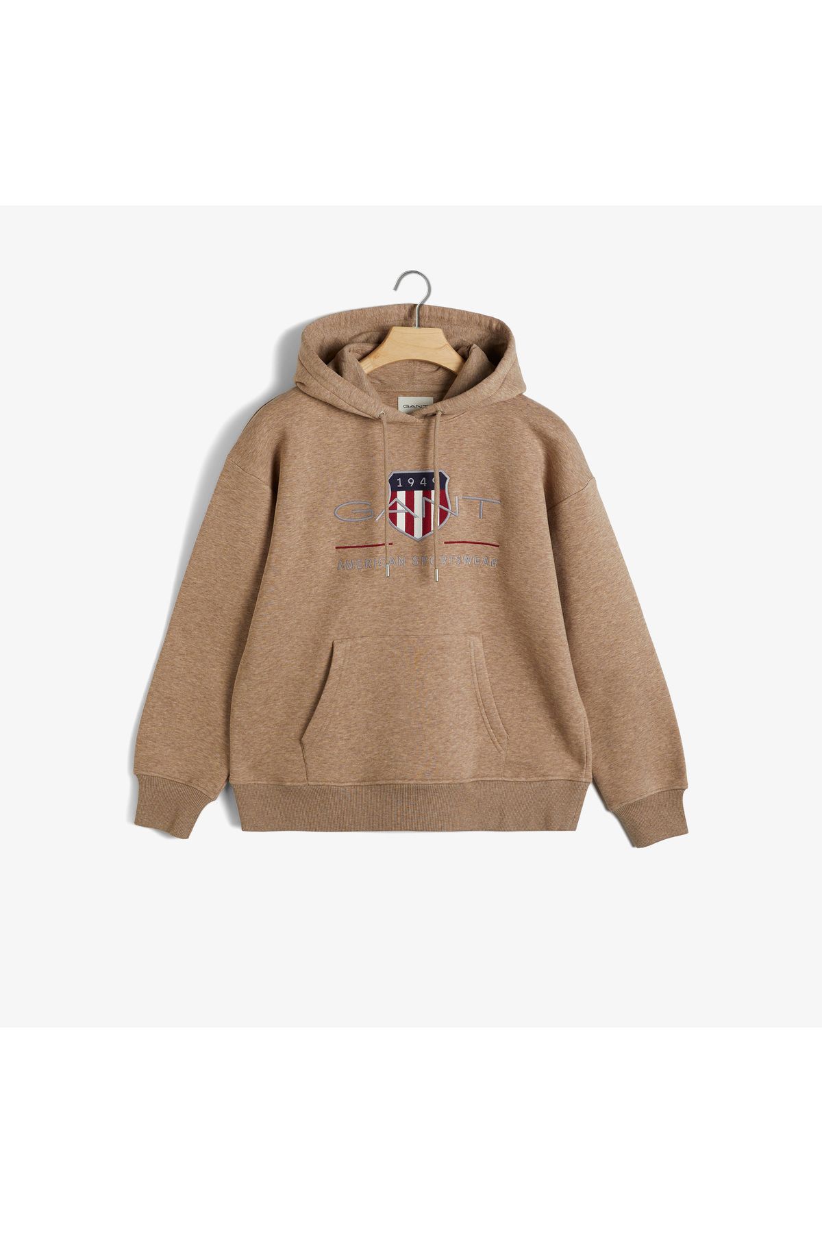 Gant Kadın Kahverengi Relaxed Fit Kapüşonlu Logolu Sweatshirt