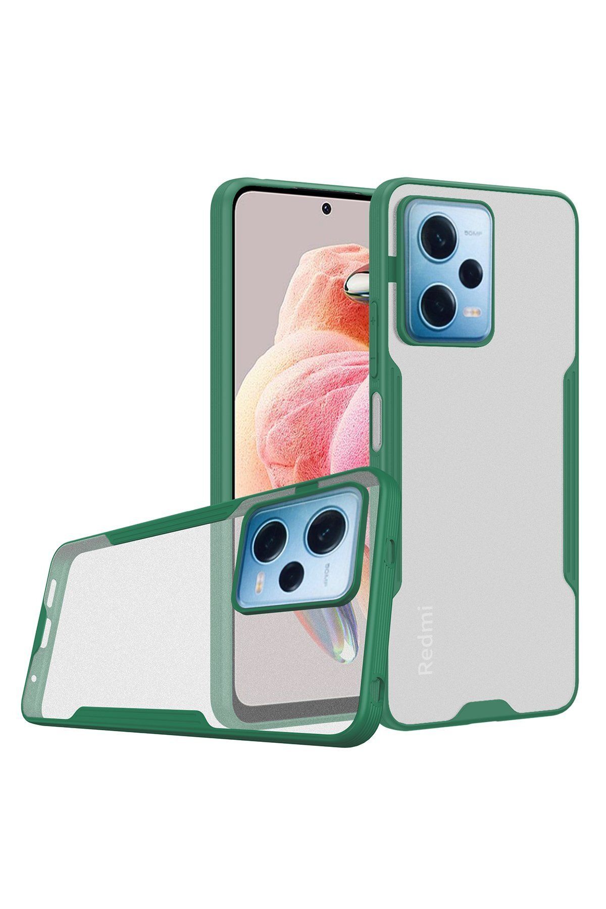 NewFace Xiaomi Redmi Note 12 5G Kılıf Platin Silikon - Yeşil GLSTD