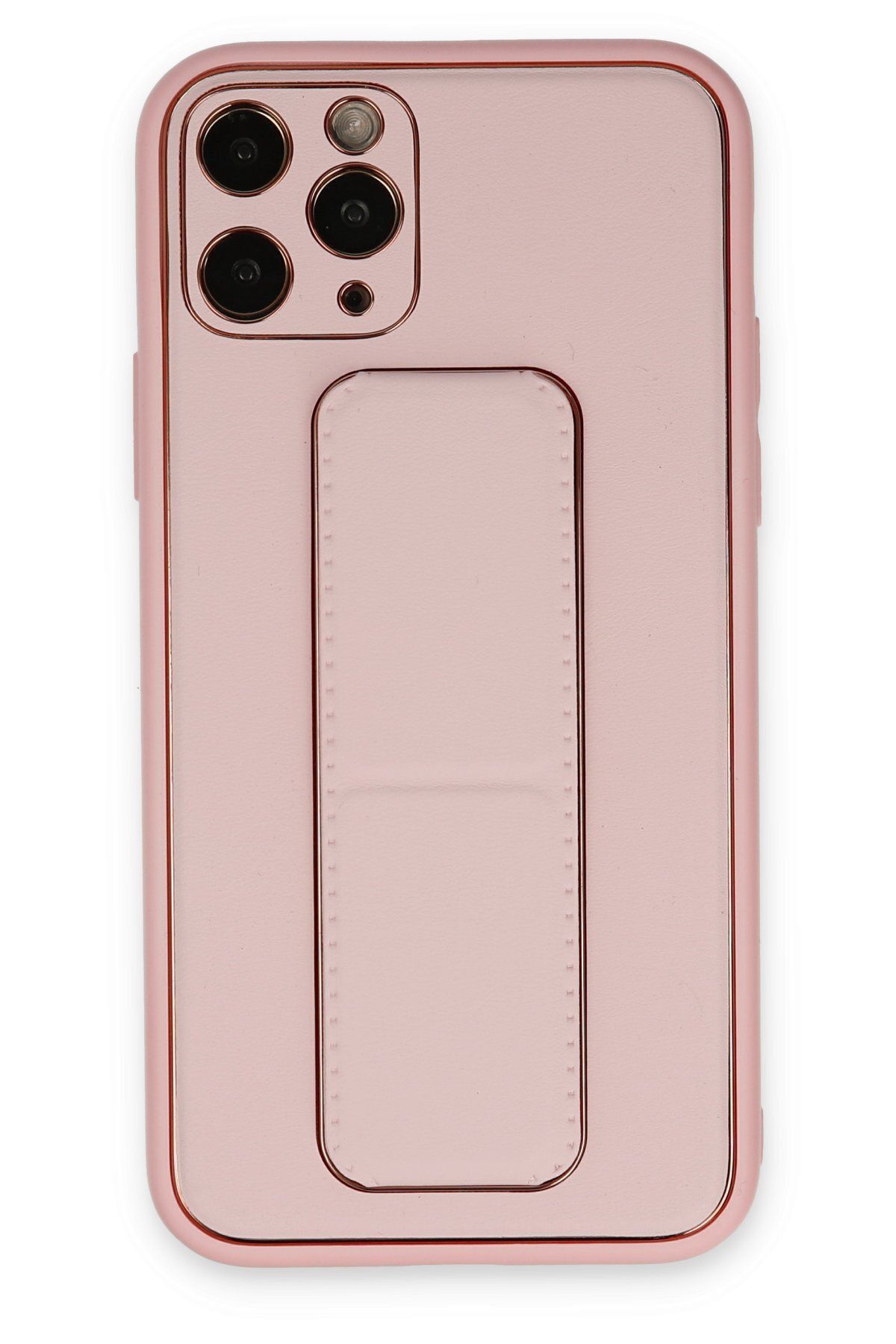 NewFace iPhone 11 Pro Kılıf Coco Deri Standlı Kapak - Pembe ZRNET