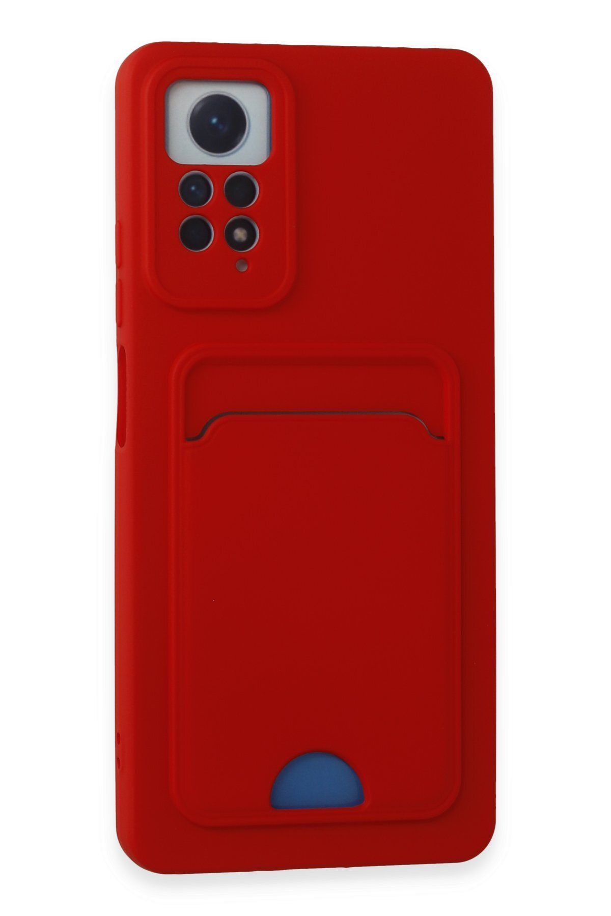 NewFace Redmi Note 11 Pro uyumlu Kılıf Kelvin Kartvizitli Silikon - Kırmızı ZRNET