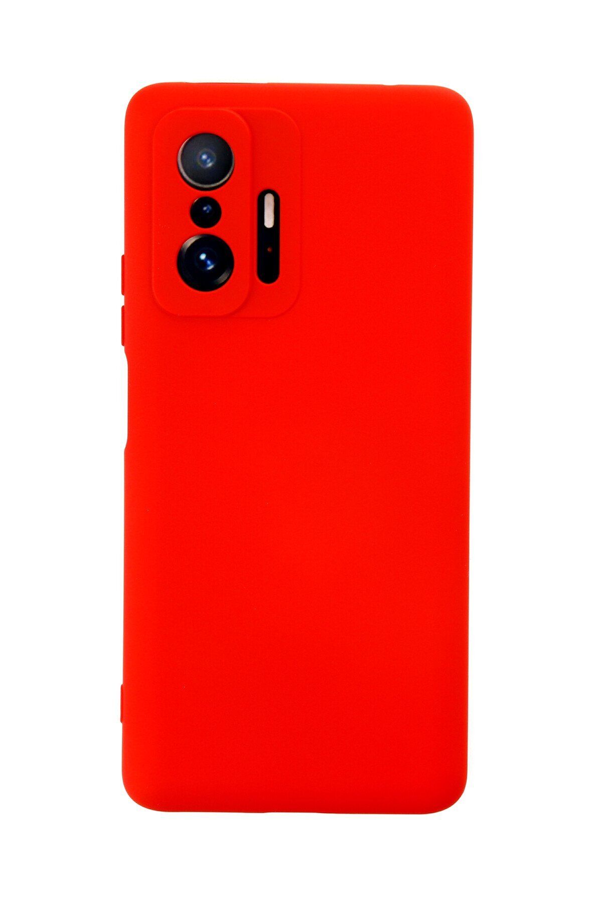 NewFace Xiaomi Mi 11T Pro Kılıf Nano içi Kadife Silikon - Kırmızı MRAYD