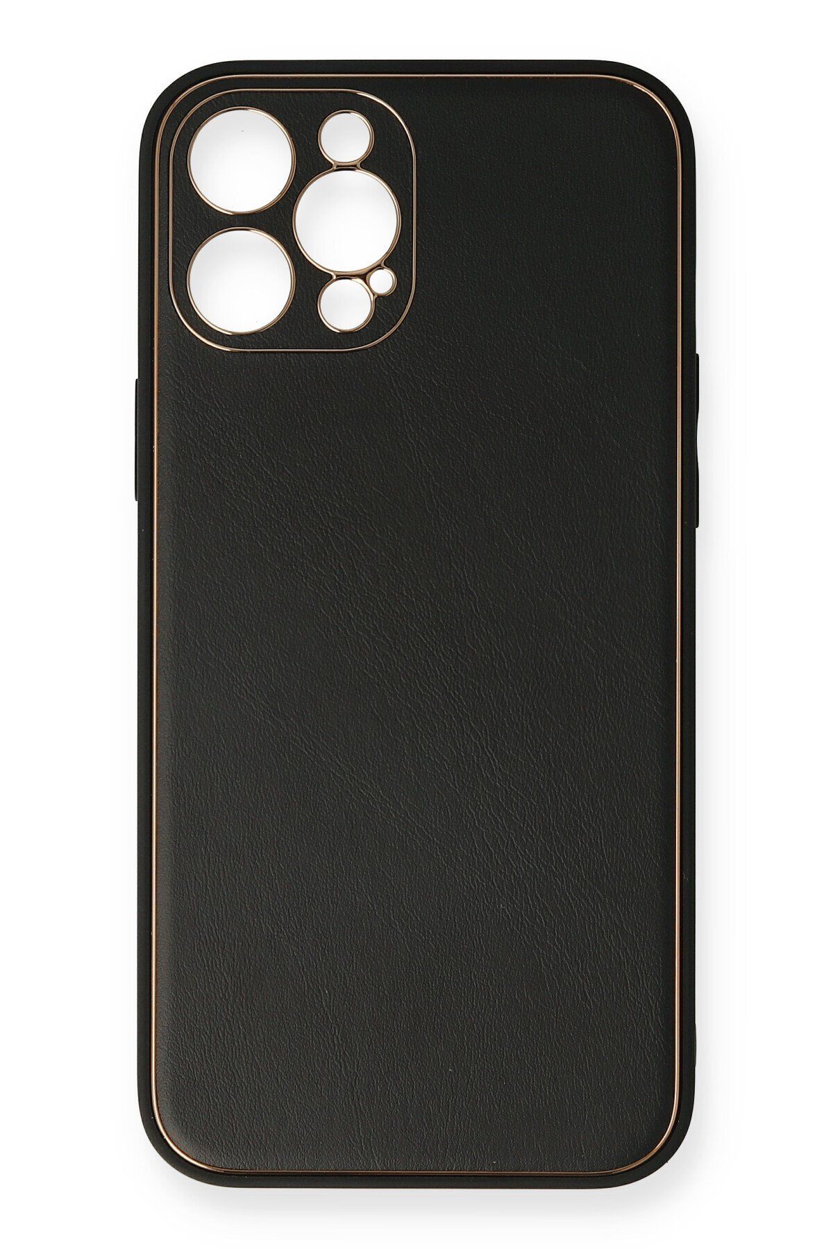NewFace iPhone 12 Pro Max Kılıf Coco Deri Silikon Kapak - Siyah ZRNET