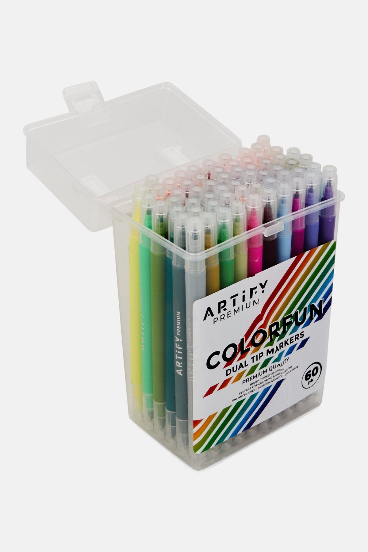 Artify-60 Colorfun Dual Tip Markers, White Combo 3