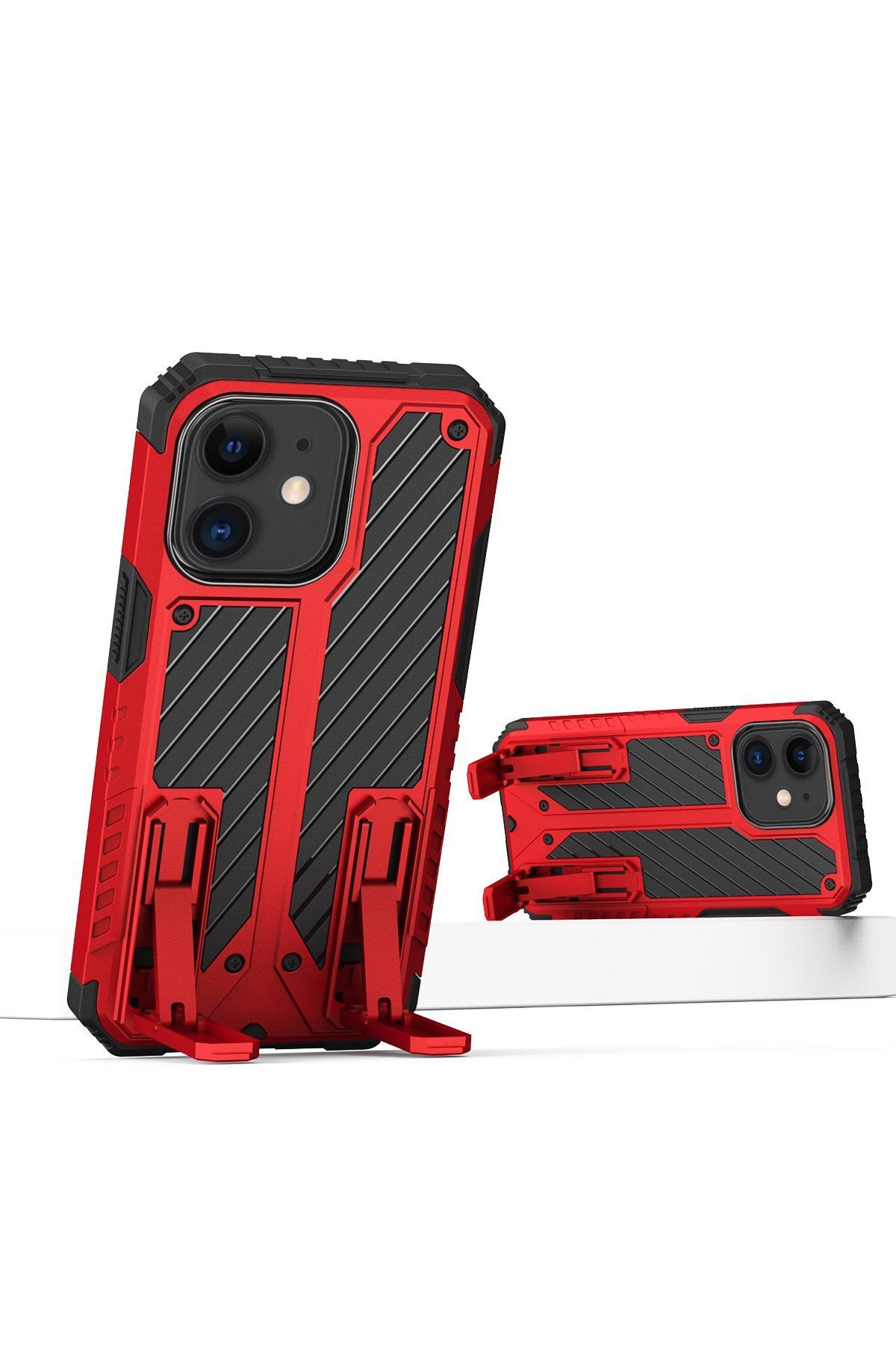 NewFace iPhone 11  Uyumlu Kılıf Fizy Stand Kapak - Kırmızı GLSTD