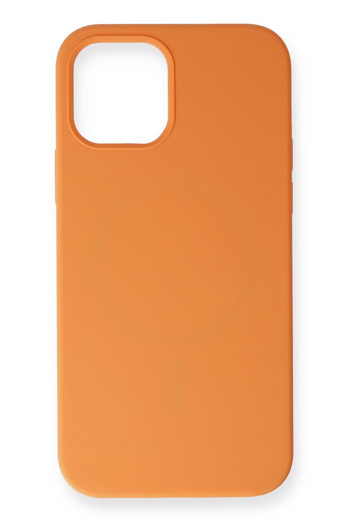 NewFace iPhone 12 Mini Uyumlu Kılıf Magneticsafe Lansman Silikon Kapak - Koyu Turuncu
